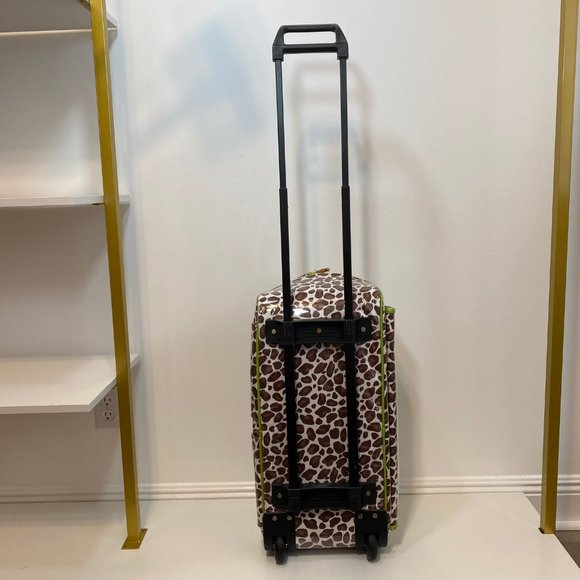 Toss Design Rolling Weekender bag | Wipeable Leopard print with pop of g… - Picture 4 of 9